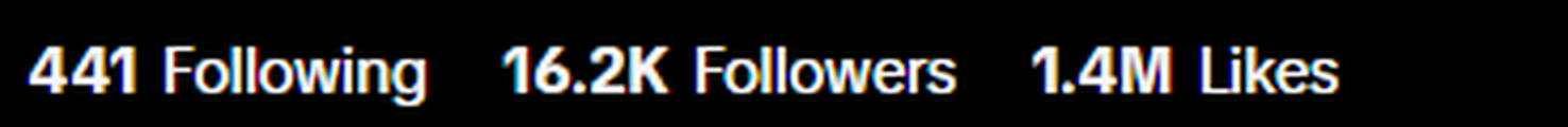 TikTok profile showing 441 following, 16.2K followers and 1.4M likes